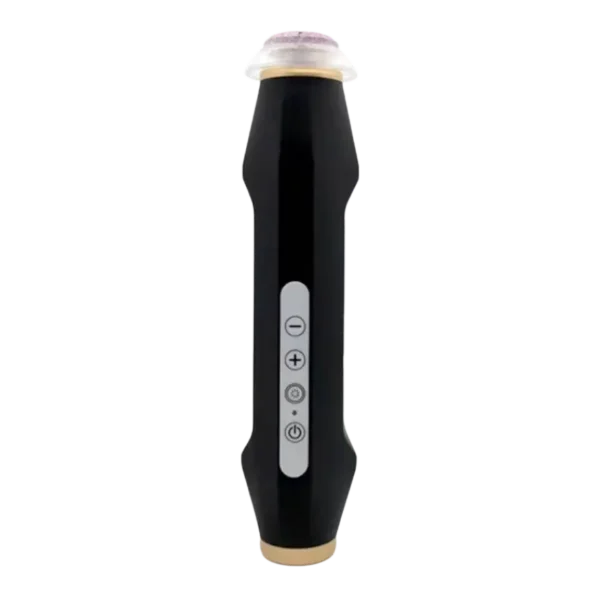 جهاز تنظيف الوجه بفقاعات الأكسجين – Oxygen Bubble Pen بتصميم أسود وذهبي مع لوحة تحكم متعددة الوظائف