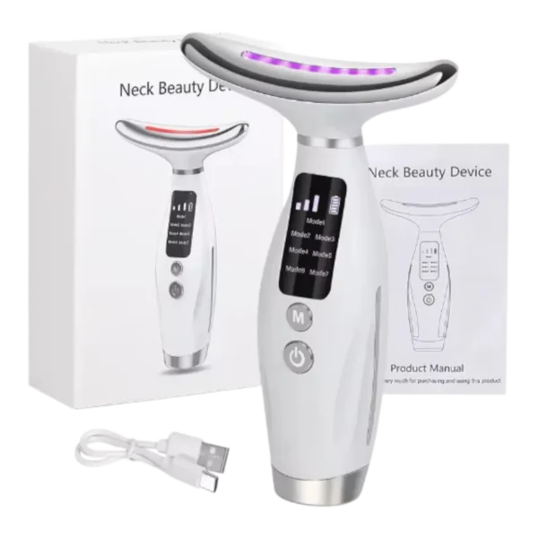 جهاز مساج الوجه والرقبة نيكومي 7 ألوان مع حرارة 45±5 درجة، أداة نحت متعددة الوظائف لشد البشرة وتحسين مرونتها