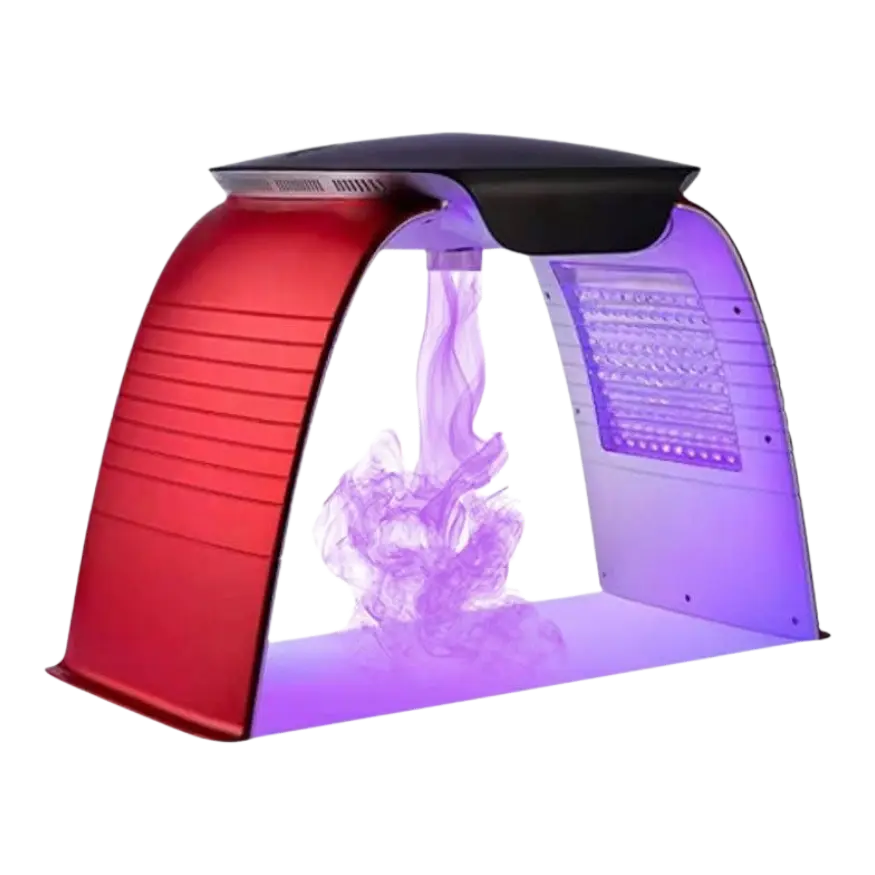 أوميجا لايت LED بالبخار الساخن والبارد 7 ألوان جهاز علاج ضوئي متقدم للعناية بالبشرة في العيادات والسبا