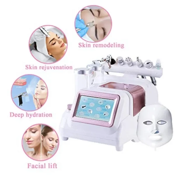 جهاز تنظيف البشرة بالهيدروجين والأكسجين 7 في 1 لتنظيف المسام وإزالة الرؤوس السوداء