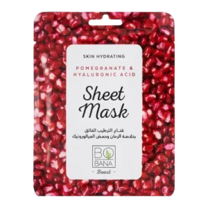 قناع ورقي بوبانا بخلاصة الرمان ماسك 2 في 1 نضارة وترطيب للبشرة | Bobana Sheet Mask Pomegranate 2 in 1 Glow & Hydration Face Mask