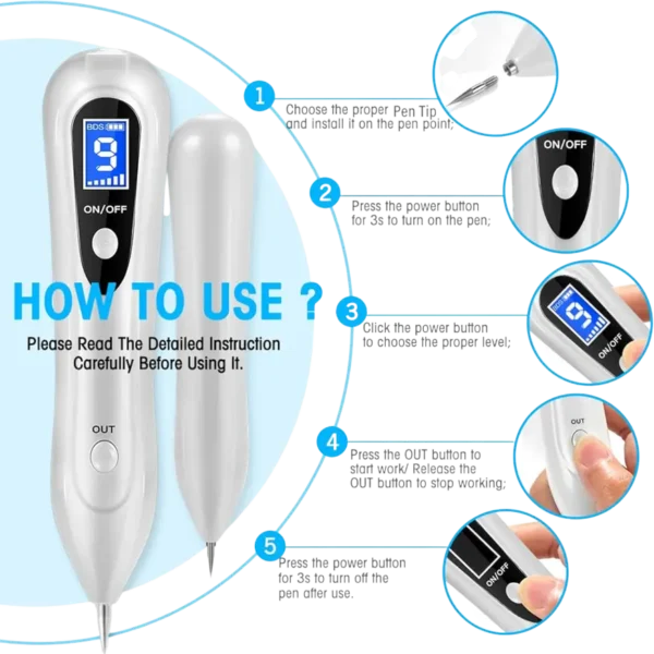 جهاز لارالا الأصلي لإزالة الزوائد الجلدية والشامات والبقع بجهاز البلازما 9 مستويات